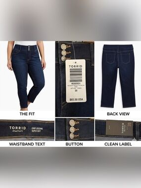 NWT Torrid Crop Jegging Super Soft High Rise Jean — Dark Rinse — Size 20
